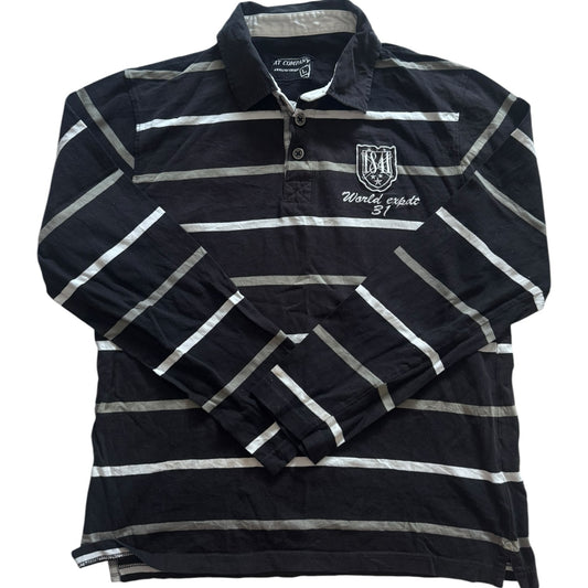 Large At Company Black, White and Grey Rugby Shirt