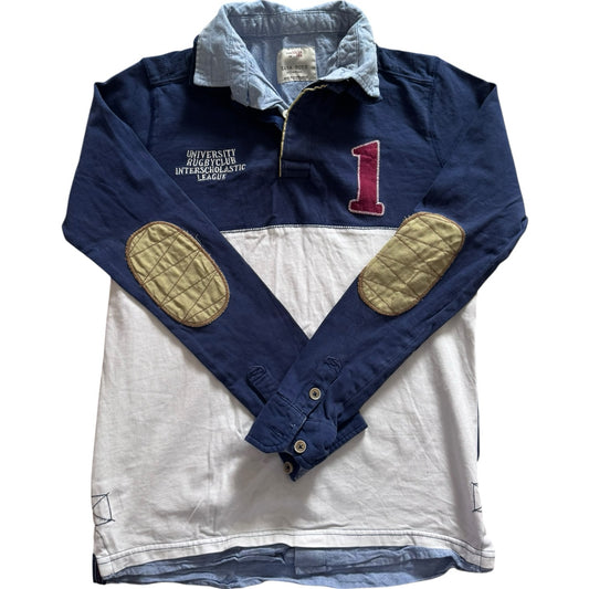Aged 13-14 Zara Navy and White Rugby Shirt