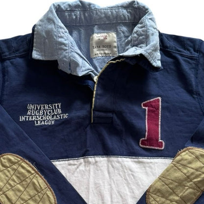 Aged 13-14 Zara Navy and White Rugby Shirt