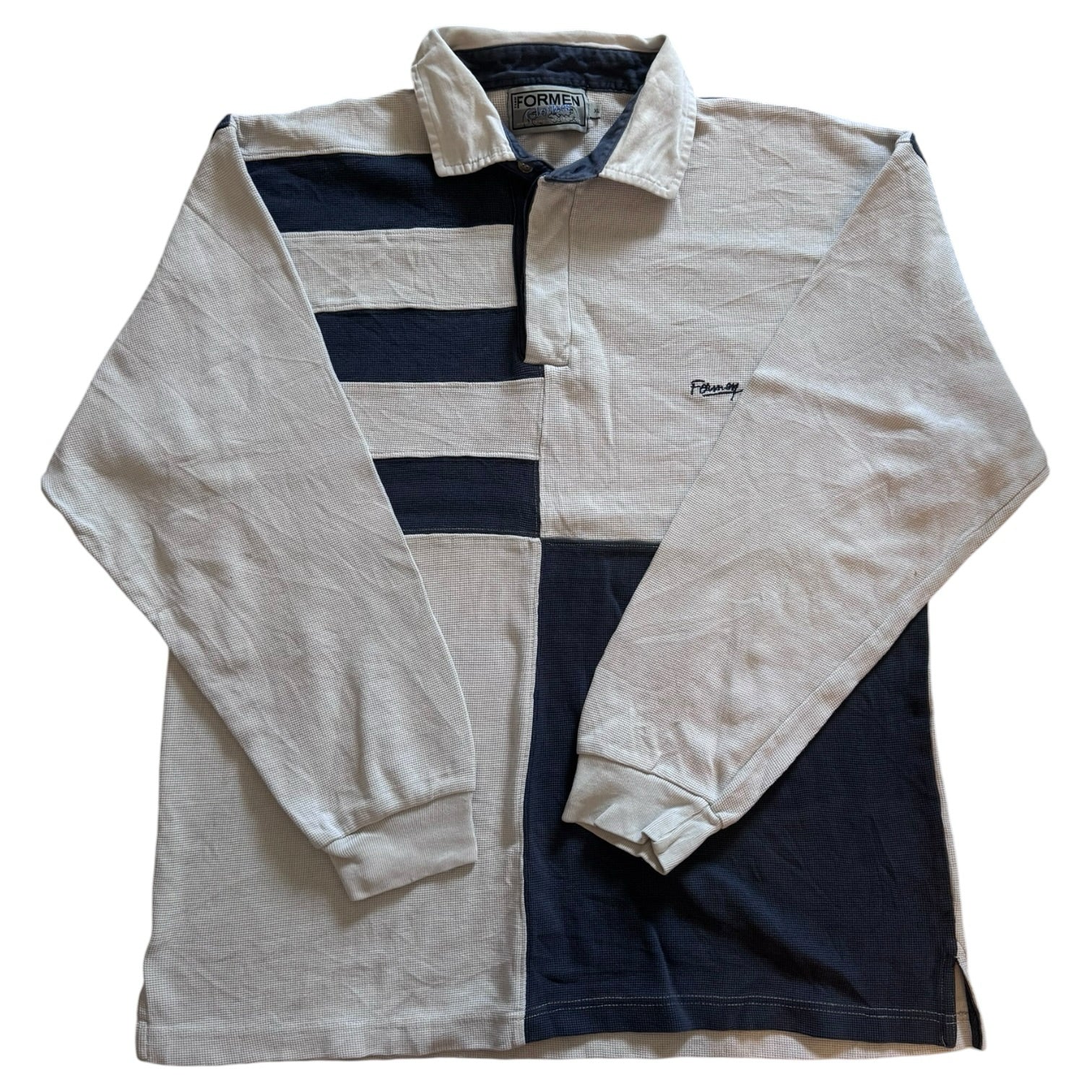 Extra large Formen Navy and Cream Rugby Shirt