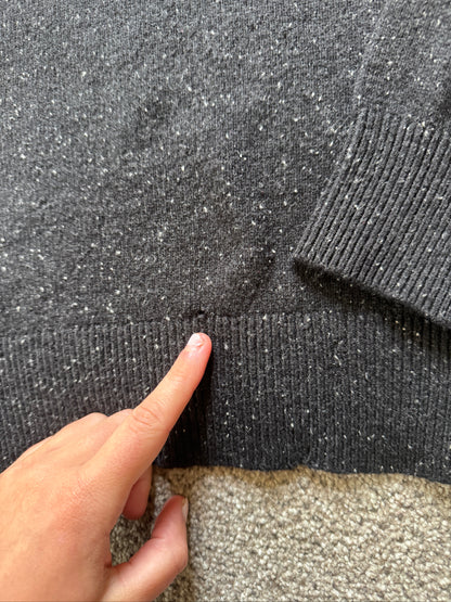 Medium Gap Black Speckled Knitted Wool Jumper