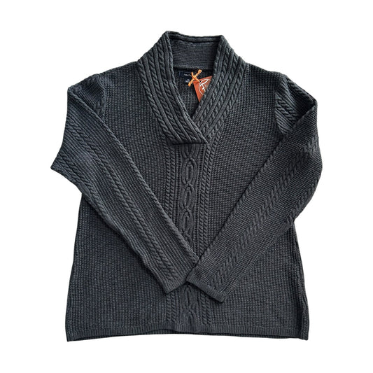 Woman's Extra large Nautica Grey Knitted Shawl Neck Jumper