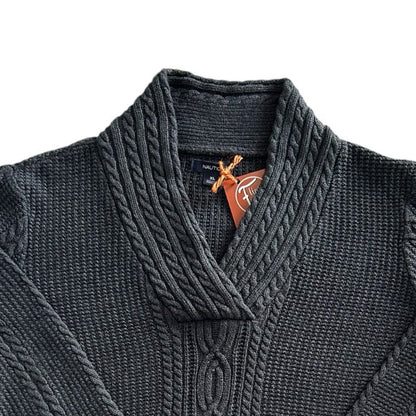 Woman's Extra large Nautica Grey Knitted Shawl Neck Jumper