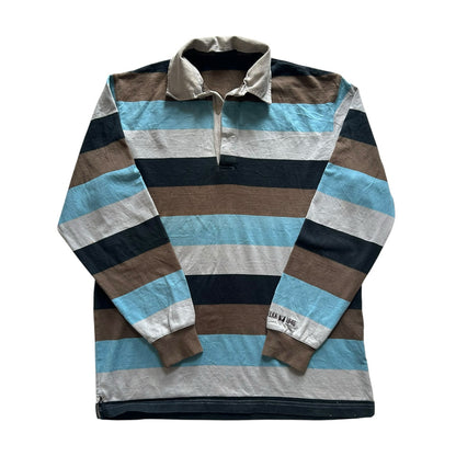 Medium Melka Blue, Brown and Black Rugby Shirt