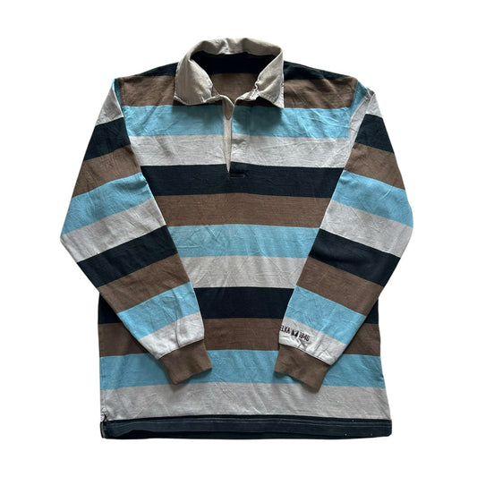 Medium Melka Blue, Brown and Black Rugby Shirt