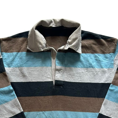 Medium Melka Blue, Brown and Black Rugby Shirt