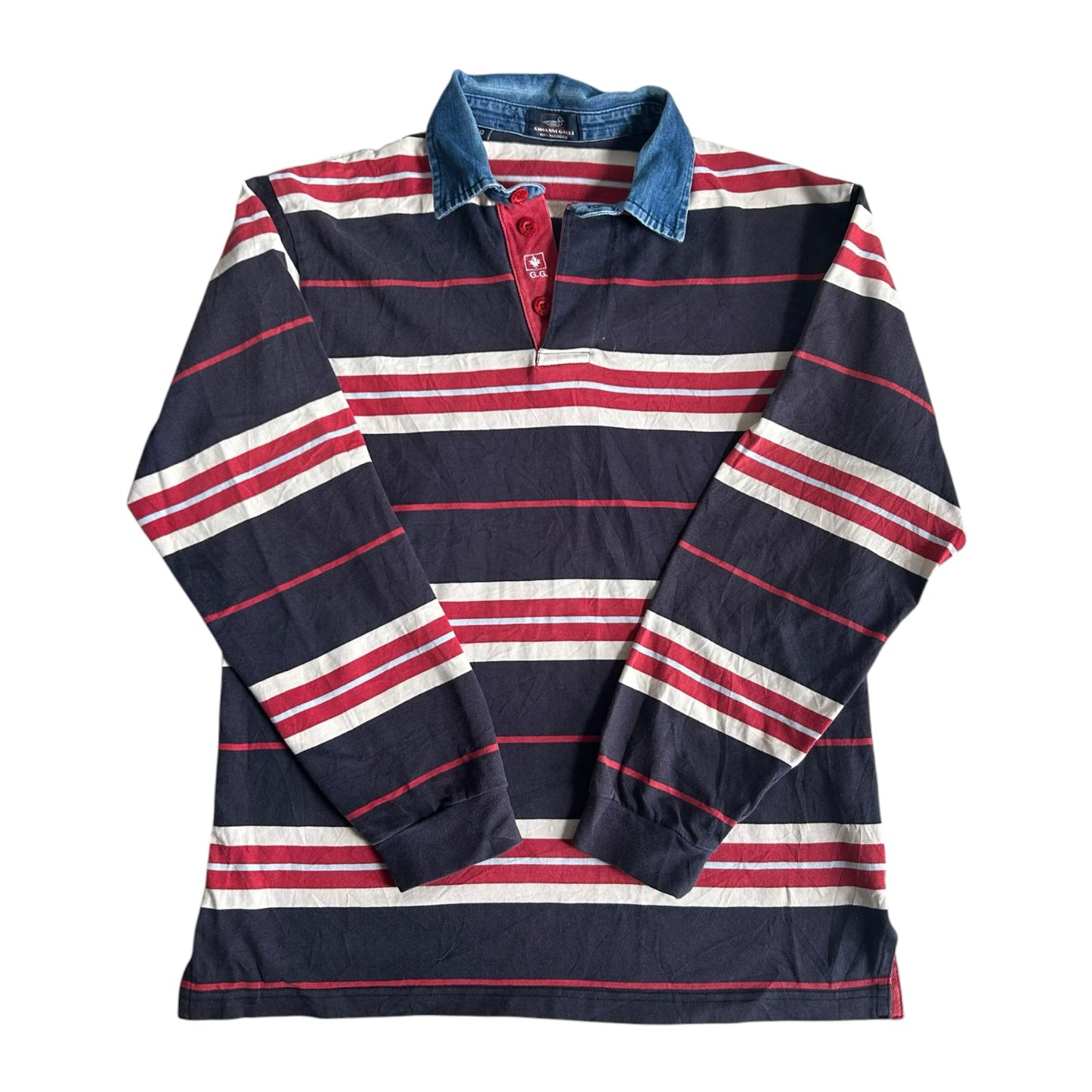 Extra large Giovinni Galli Red, Navy and White Rugby Shirt