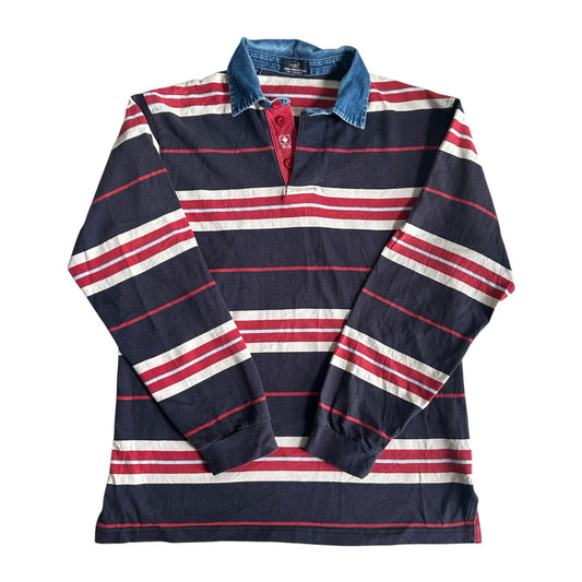 Extra large Giovinni Galli Red, Navy and White Rugby Shirt
