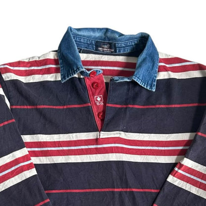 Extra large Giovinni Galli Red, Navy and White Rugby Shirt