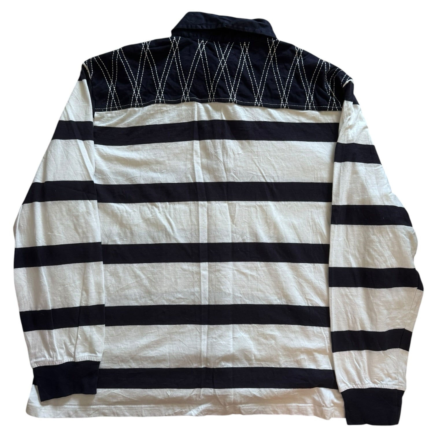 3XL 3 Suisses Navy and White Rugby Shirt