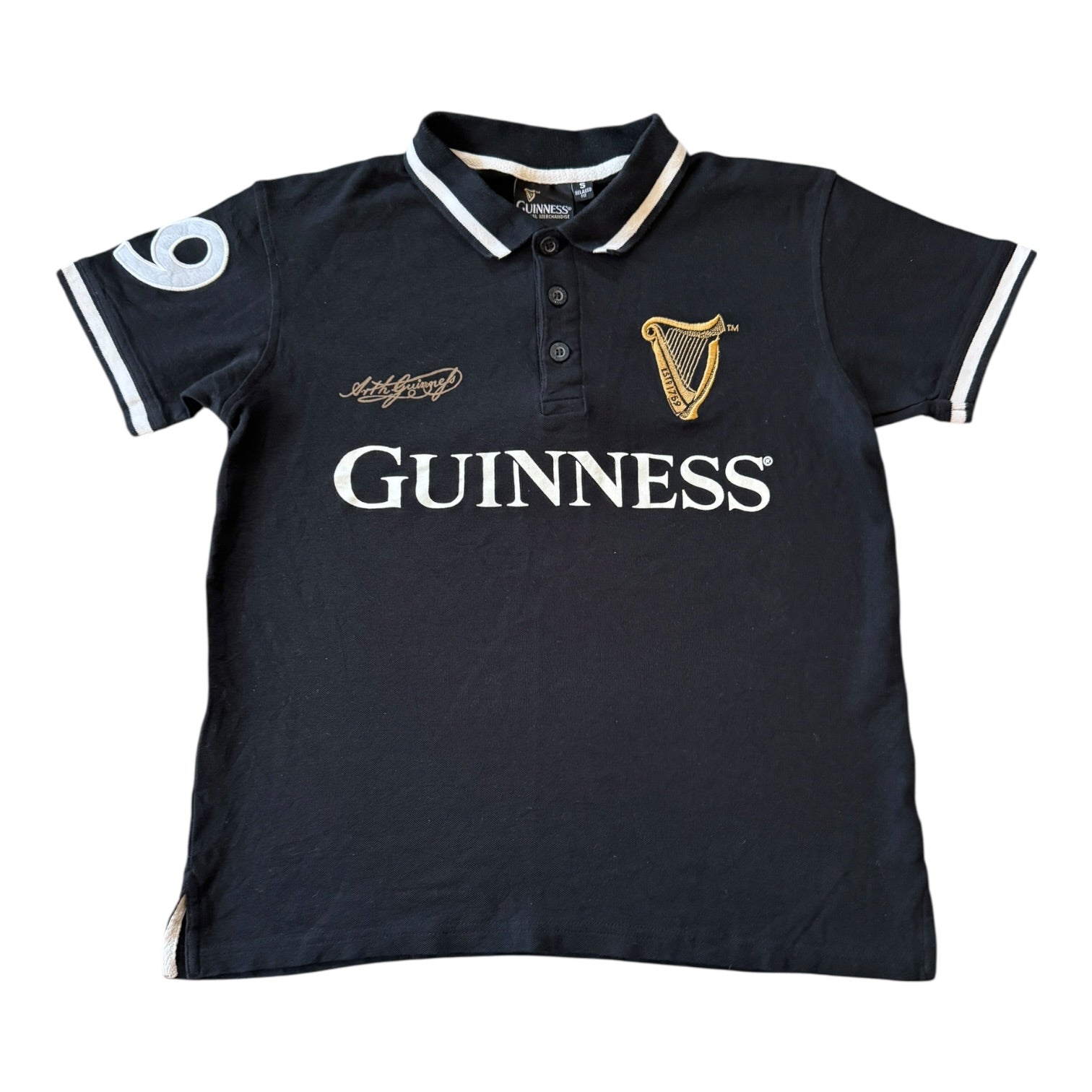 Small Guinness Black Polo Shirt