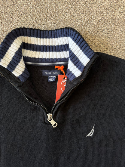 Aged 10-12 Nautica Black 1/4 Zip