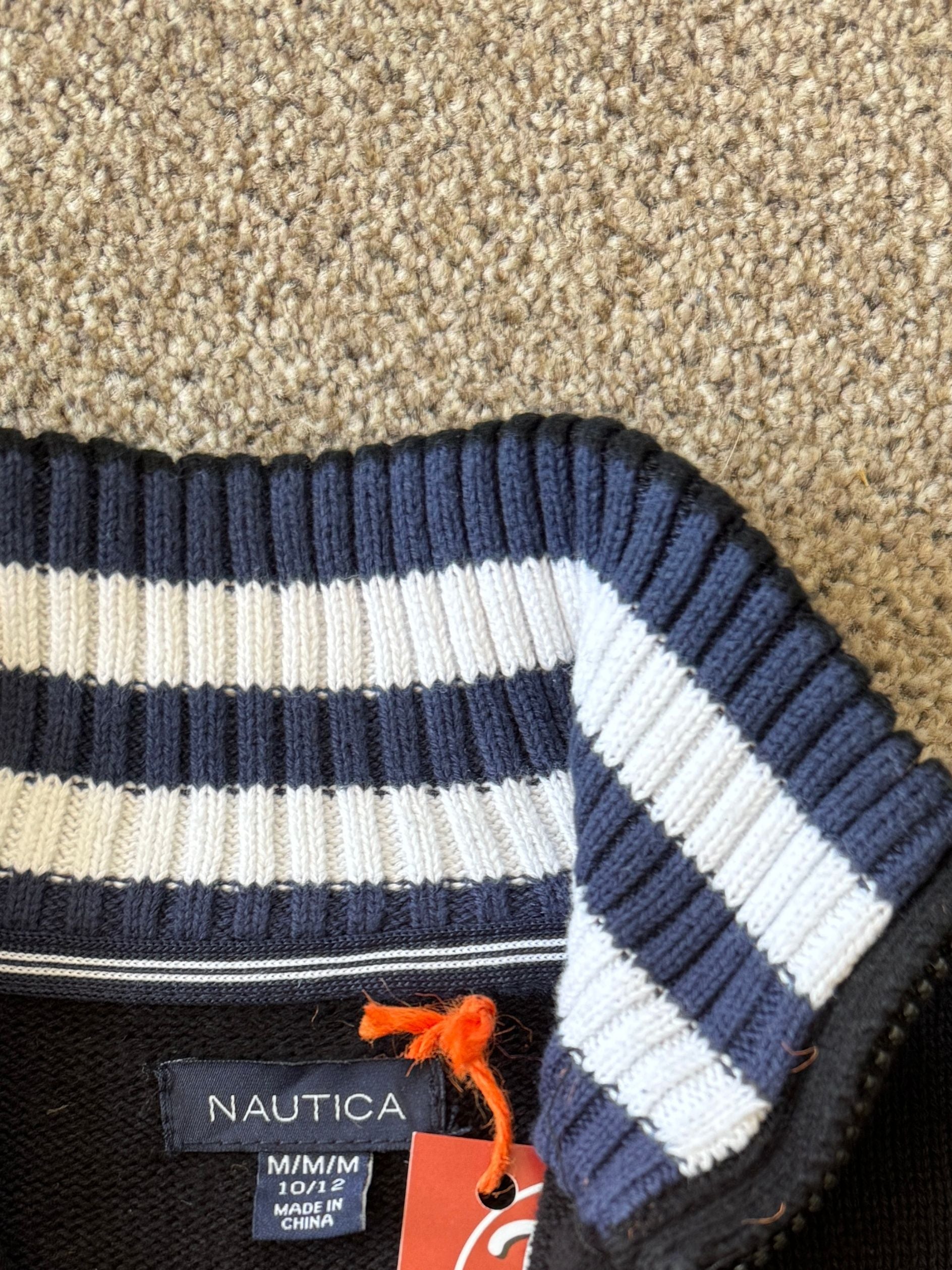 Aged 10-12 Nautica Black 1/4 Zip