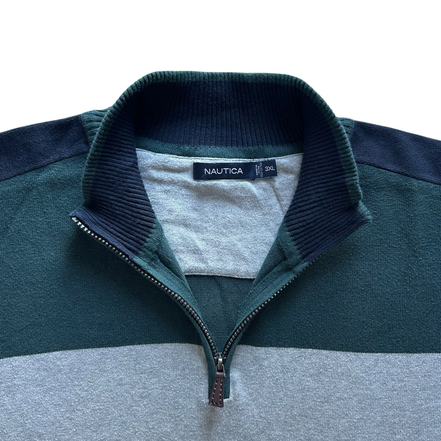 3XL Nautica Grey And Green 1/4 Zip