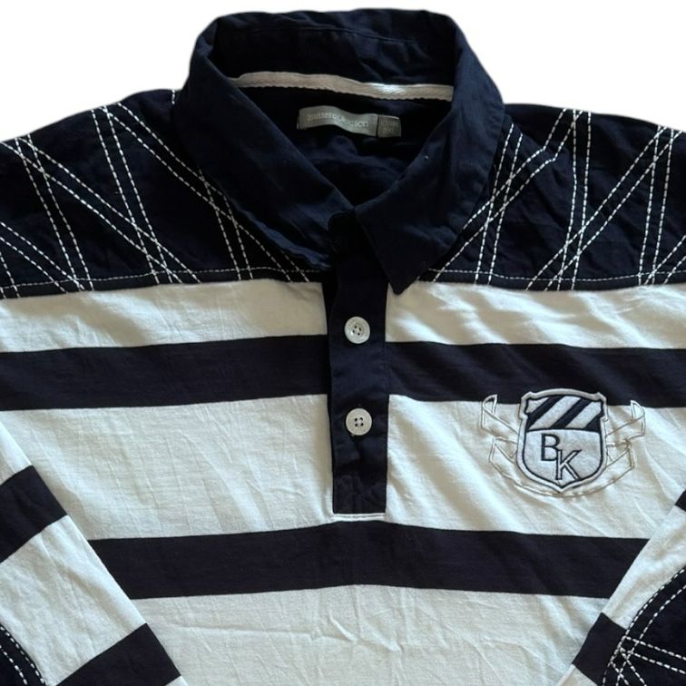 3XL 3 Suisses Navy and White Rugby Shirt