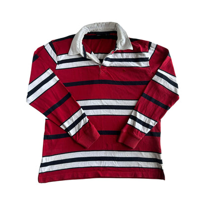 Large Quebramar Red, White and Navy Rugby Shirt