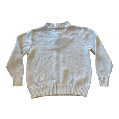 Aged 4 Tommy Hilfiger White Argyle 1/4 Zip Jumper