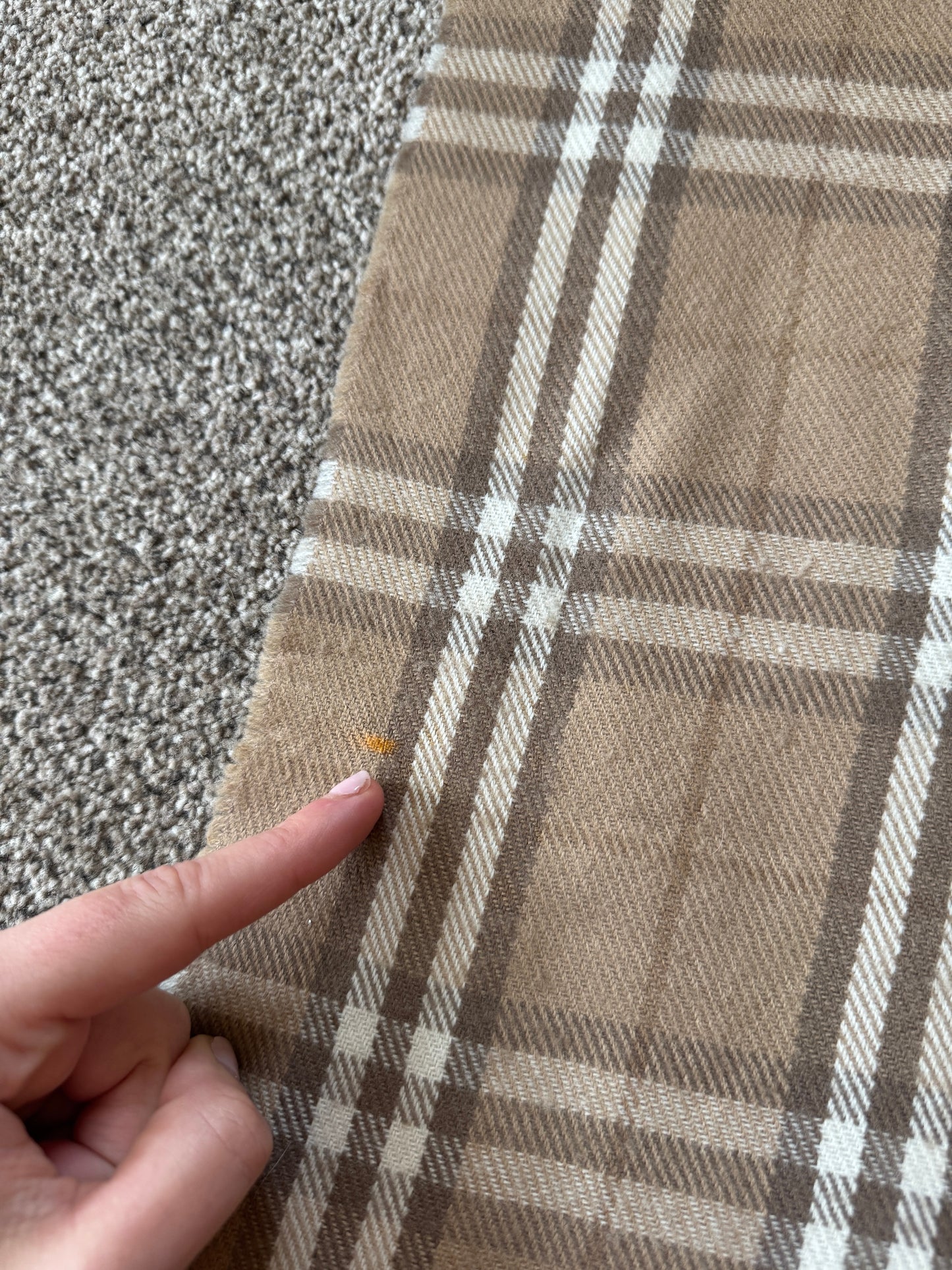 Burberry Light Beige/ Brown Lambswool Scarf