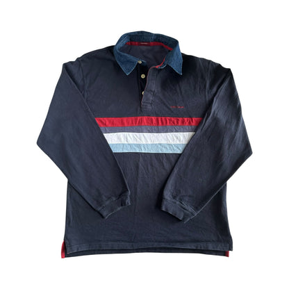 Large Throttleman Navy, Red and White Rugby Shirt