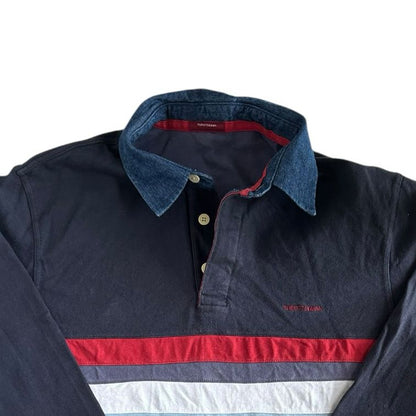 Large Throttleman Navy, Red and White Rugby Shirt
