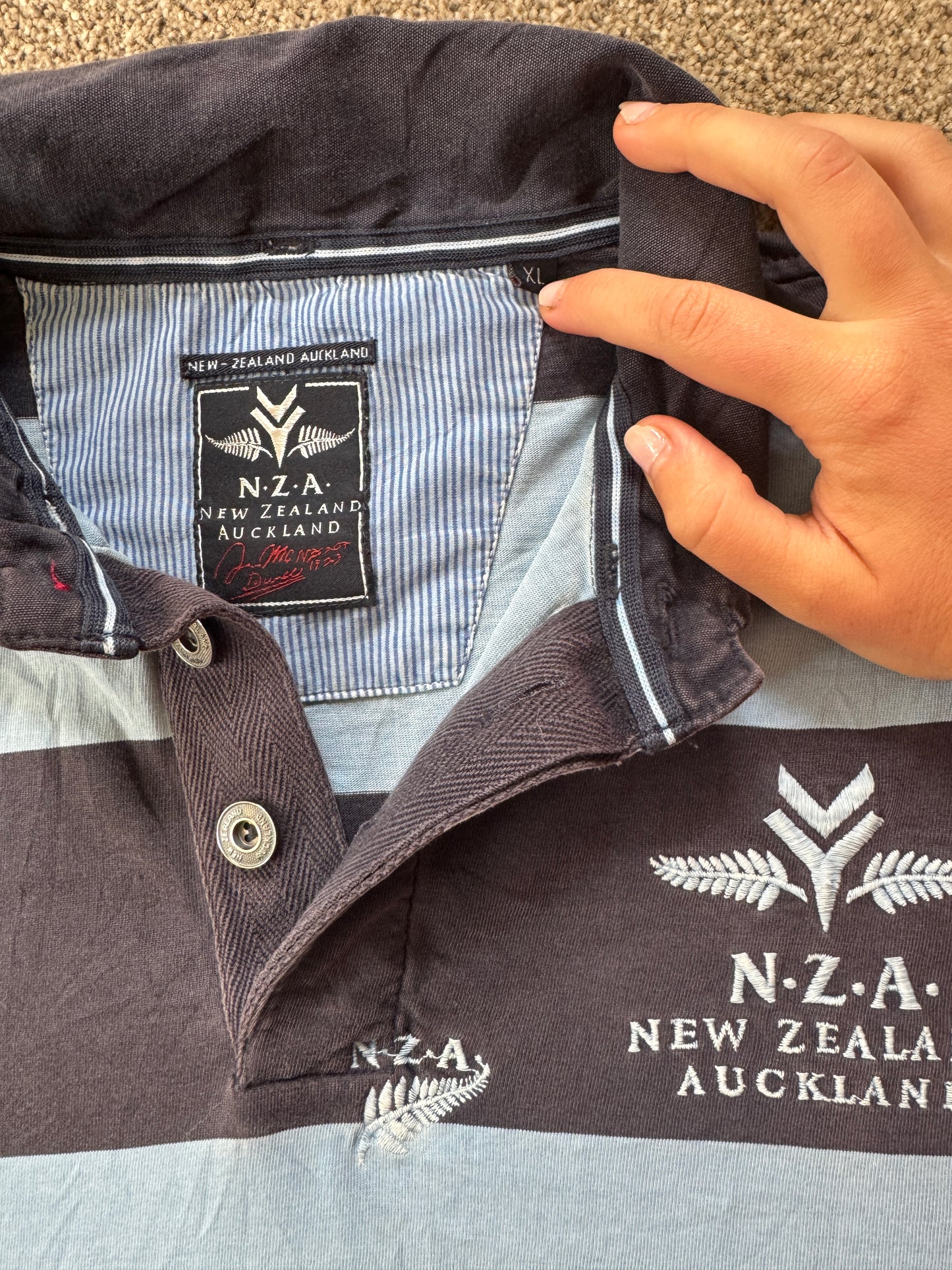 Extra large New Zealand Auckland Blue and Navy Polo Shirt