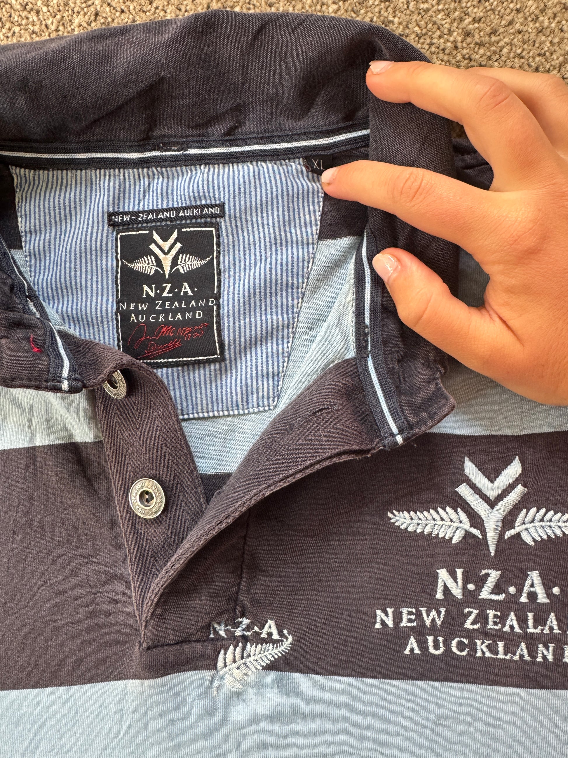 Extra large New Zealand Auckland Blue and Navy Polo Shirt