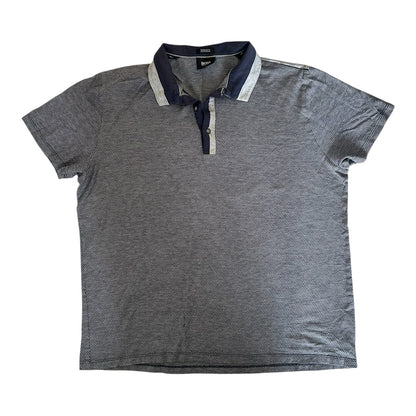 Extra large Hugo Boss Diamond Patterned Grey Polo Shirt