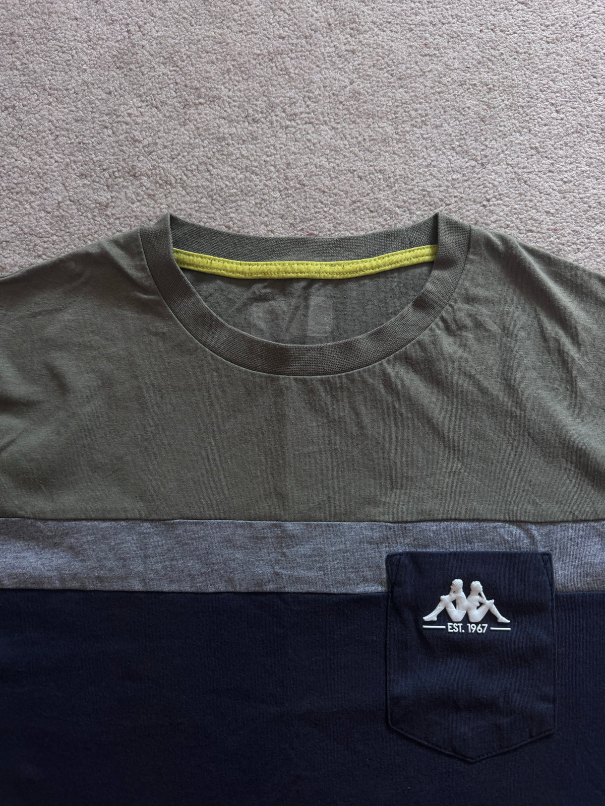 Small Kappa Green, Navy and Grey T-Shirt