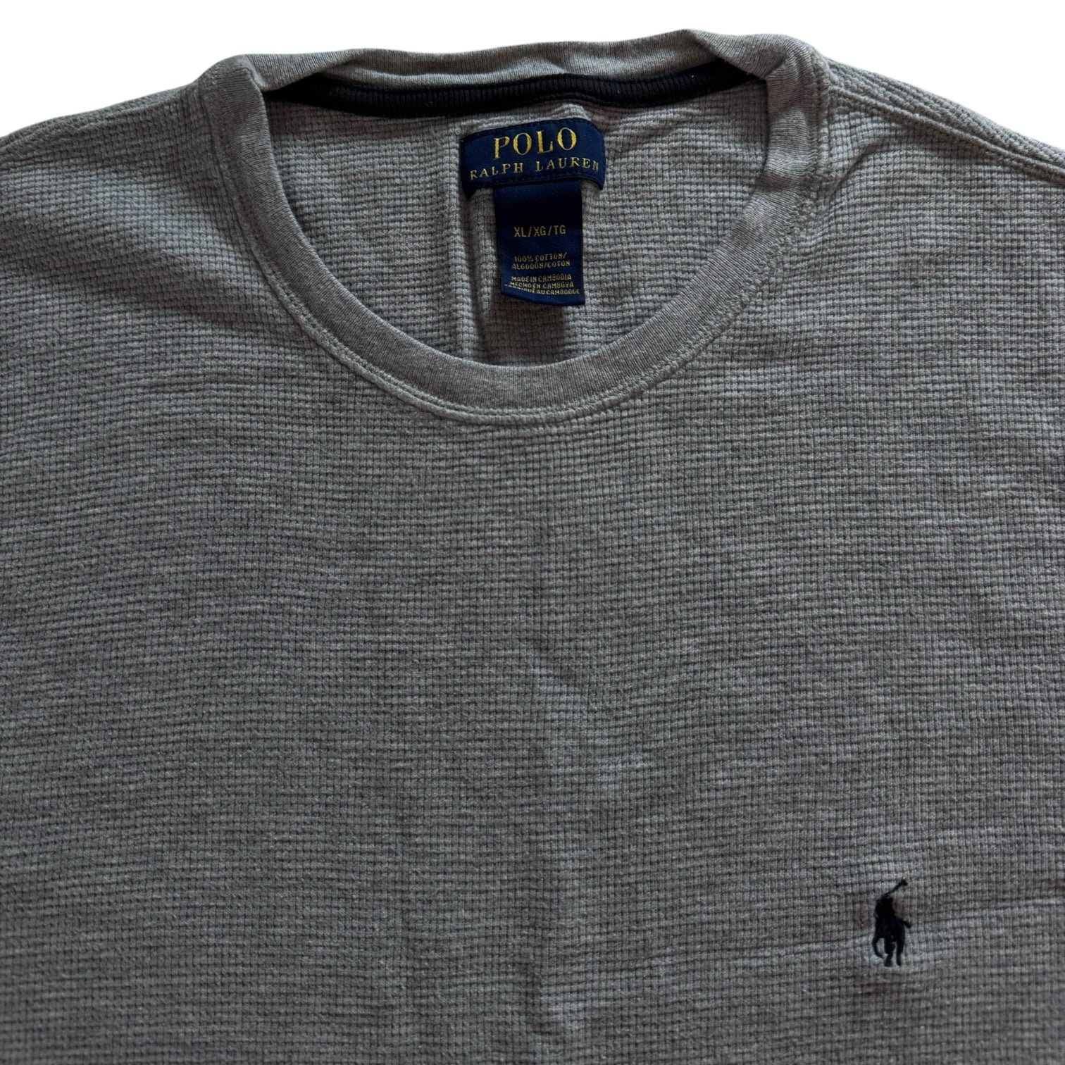 Extra large Ralph Lauren Grey Waffle Knit T-Shirt