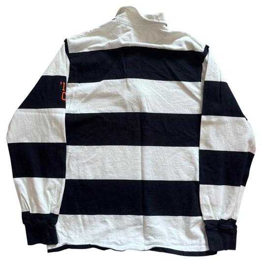 Extra small Charles River White and Navy West Springfield Swim and Dive Rugby Shirt