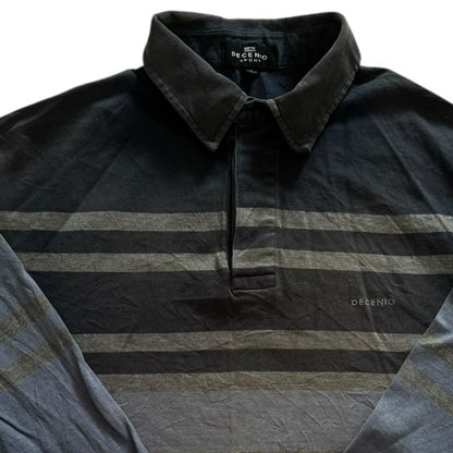 Medium Decenio Grey Striped Rugby Shirt