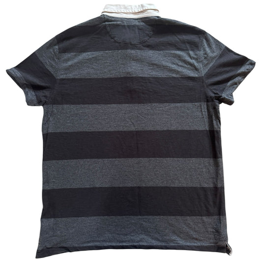 Large Gap Black and Grey Rugby Style Polo Shirt