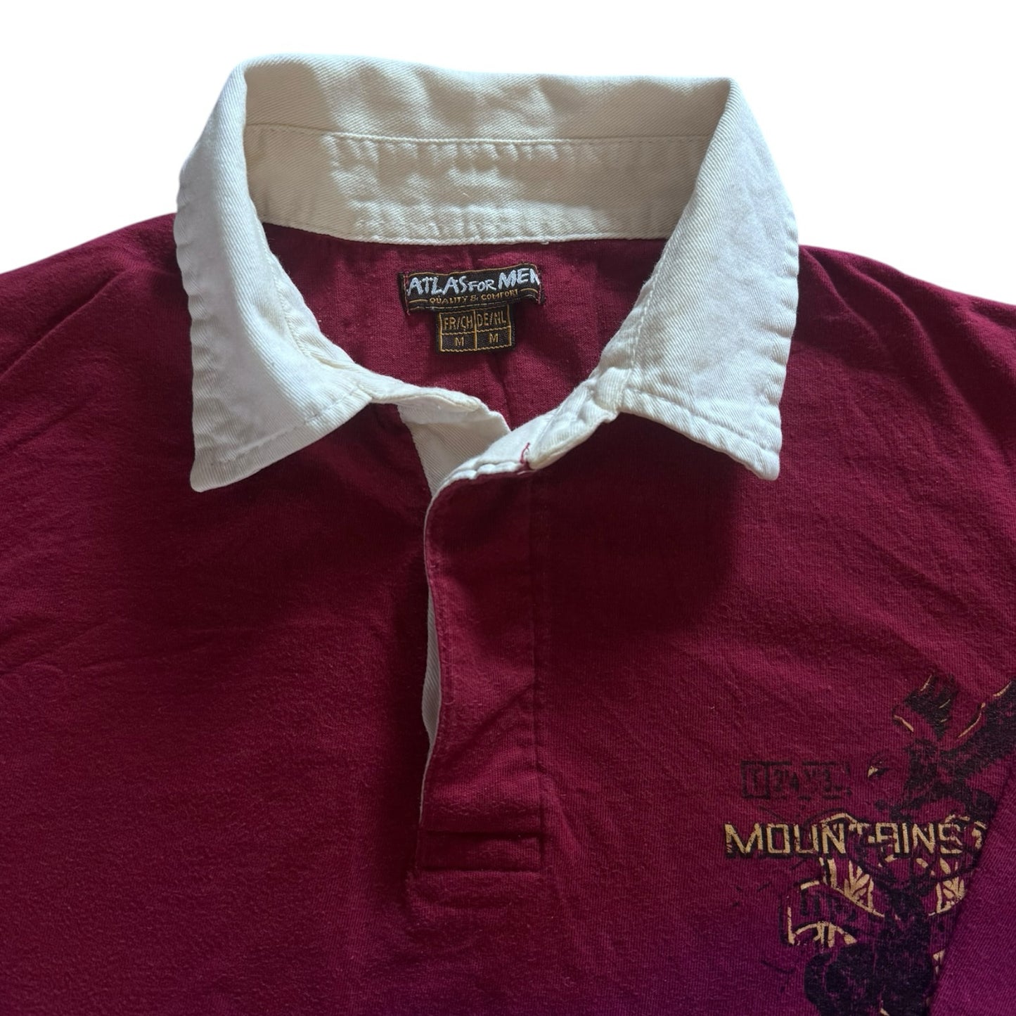 Medium Atlas For Men Deep Red Rugby Shirt