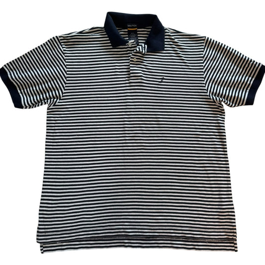 Extra large Nautica Navy and White Polo Shirt