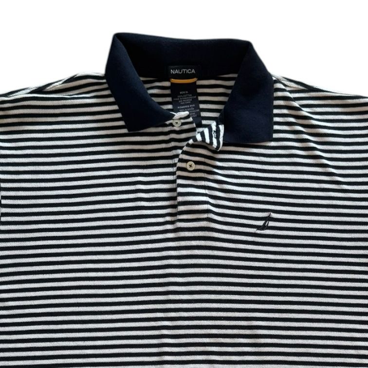 Extra large Nautica Navy and White Polo Shirt