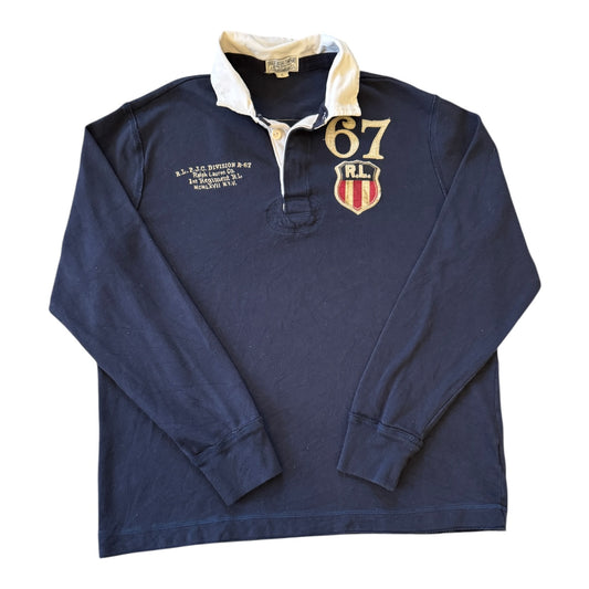 Large Ralph Lauren Navy 67 Rugby Shirt