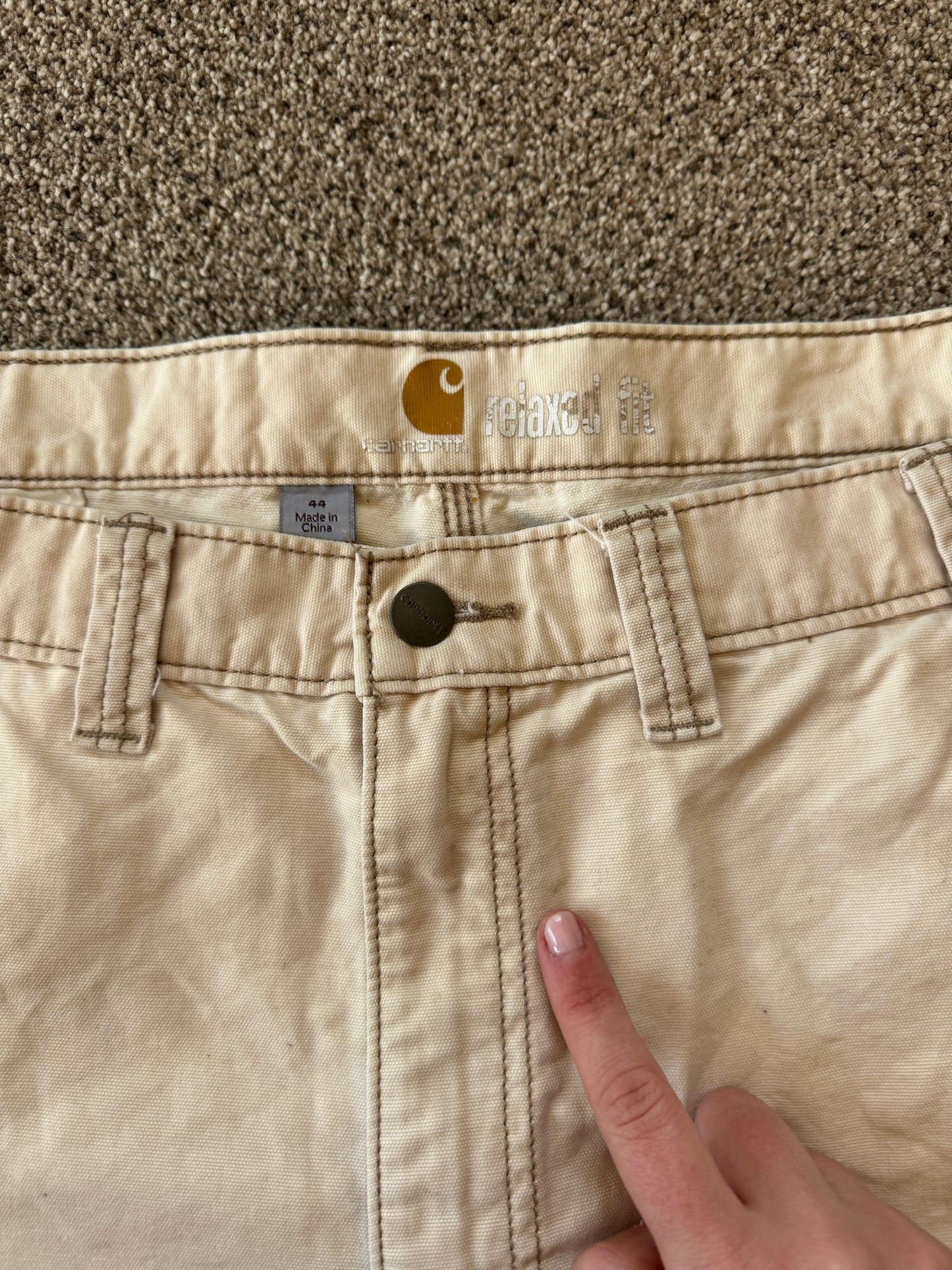44" Carhartt Beige Cargo Shorts