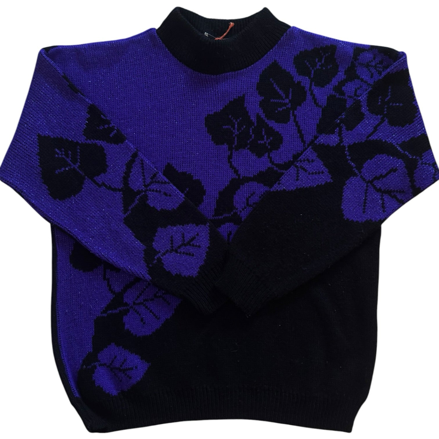 Small Blue and Purple Leaf Funky Knit
