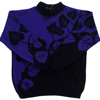 Small Blue and Purple Leaf Funky Knit