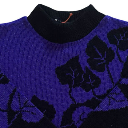 Small Blue and Purple Leaf Funky Knit