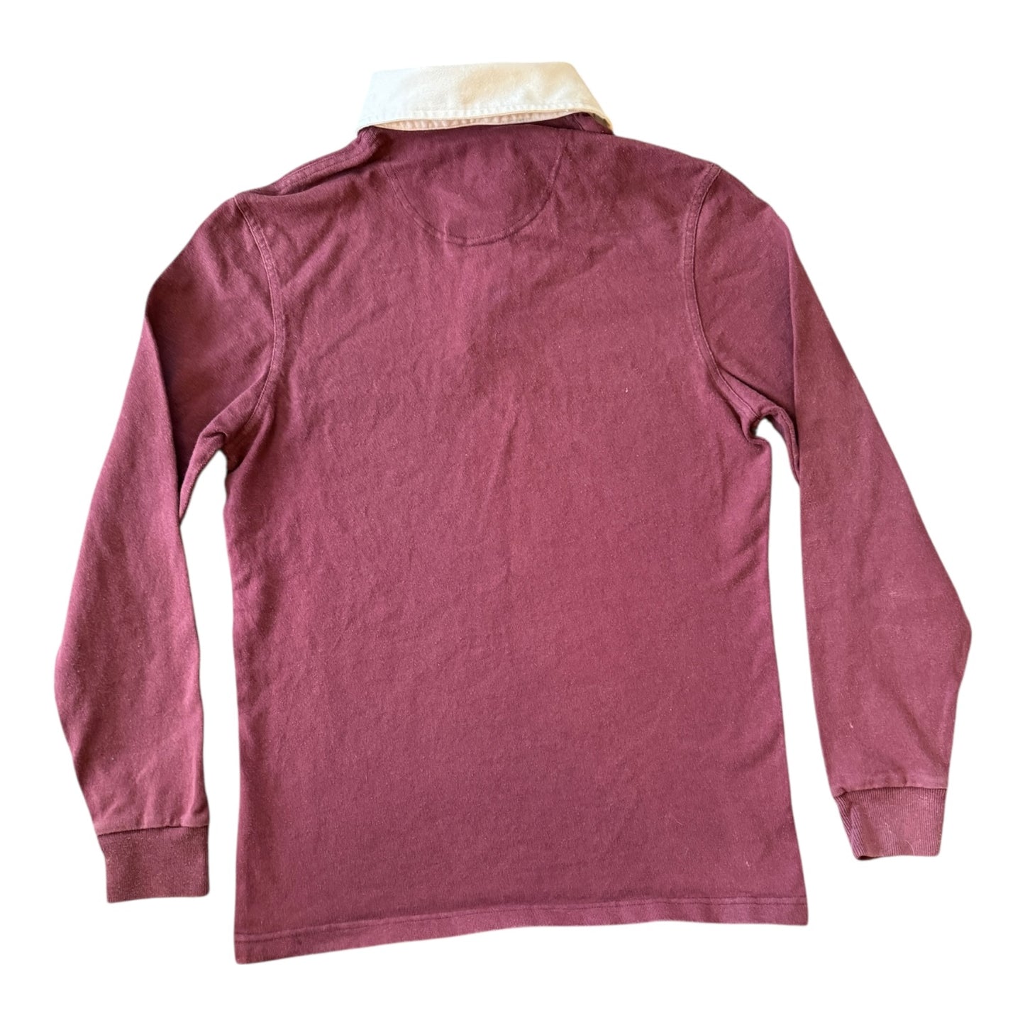 Small Barbour Burgundy Red Rugby Shirt