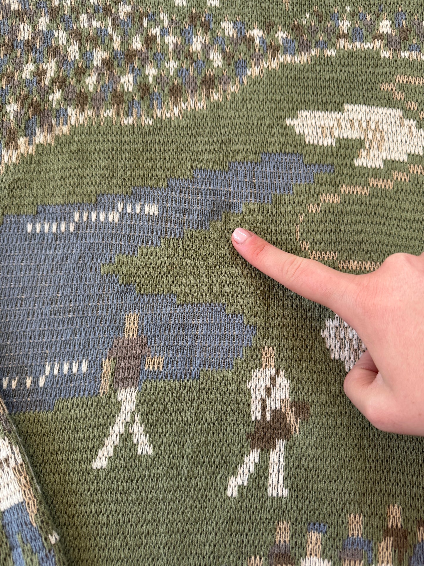 Large 90's Crossings Green "Walk up the Fairway" Golf Knitted Jumper