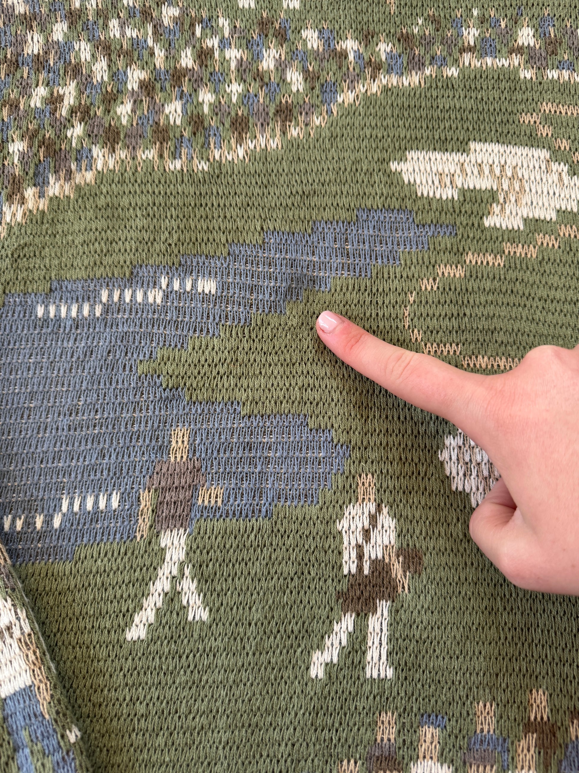 Large 90's Crossings Green "Walk up the Fairway" Golf Knitted Jumper