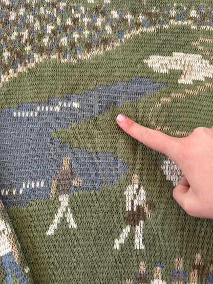 Large 90's Crossings Green "Walk up the Fairway" Golf Knitted Jumper