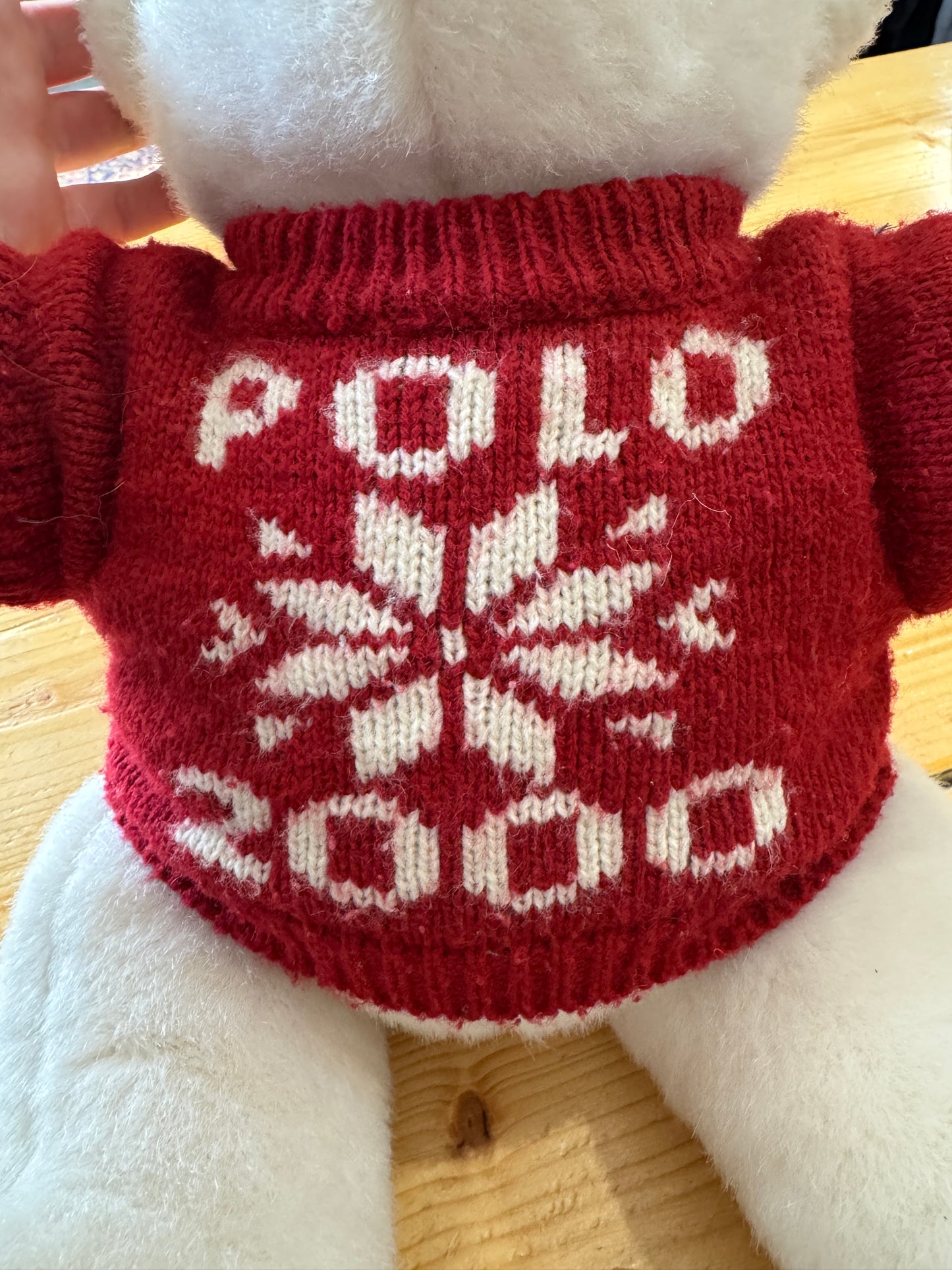 Ralph Lauren White Teddy Bear With Red Polo 2000 Jumper