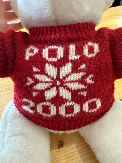 Ralph Lauren White Teddy Bear With Red Polo 2000 Jumper