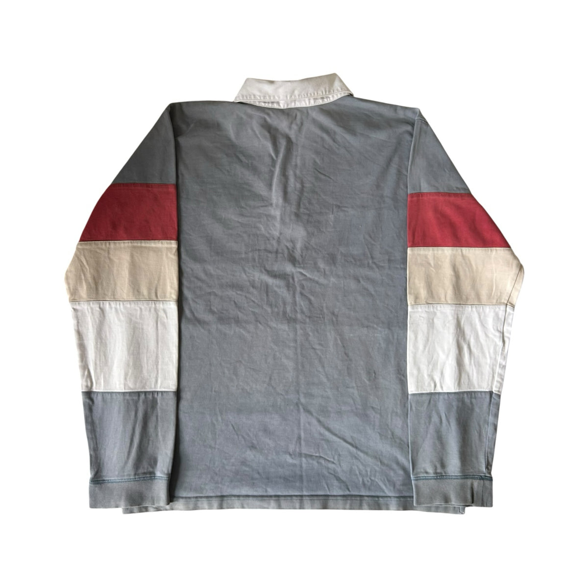 Large Lee Grey, Red and Cream Rugby Shirt