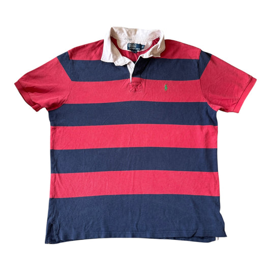 XXL Ralph Lauren Navy and Red Short Sleeved Rugby Shirt