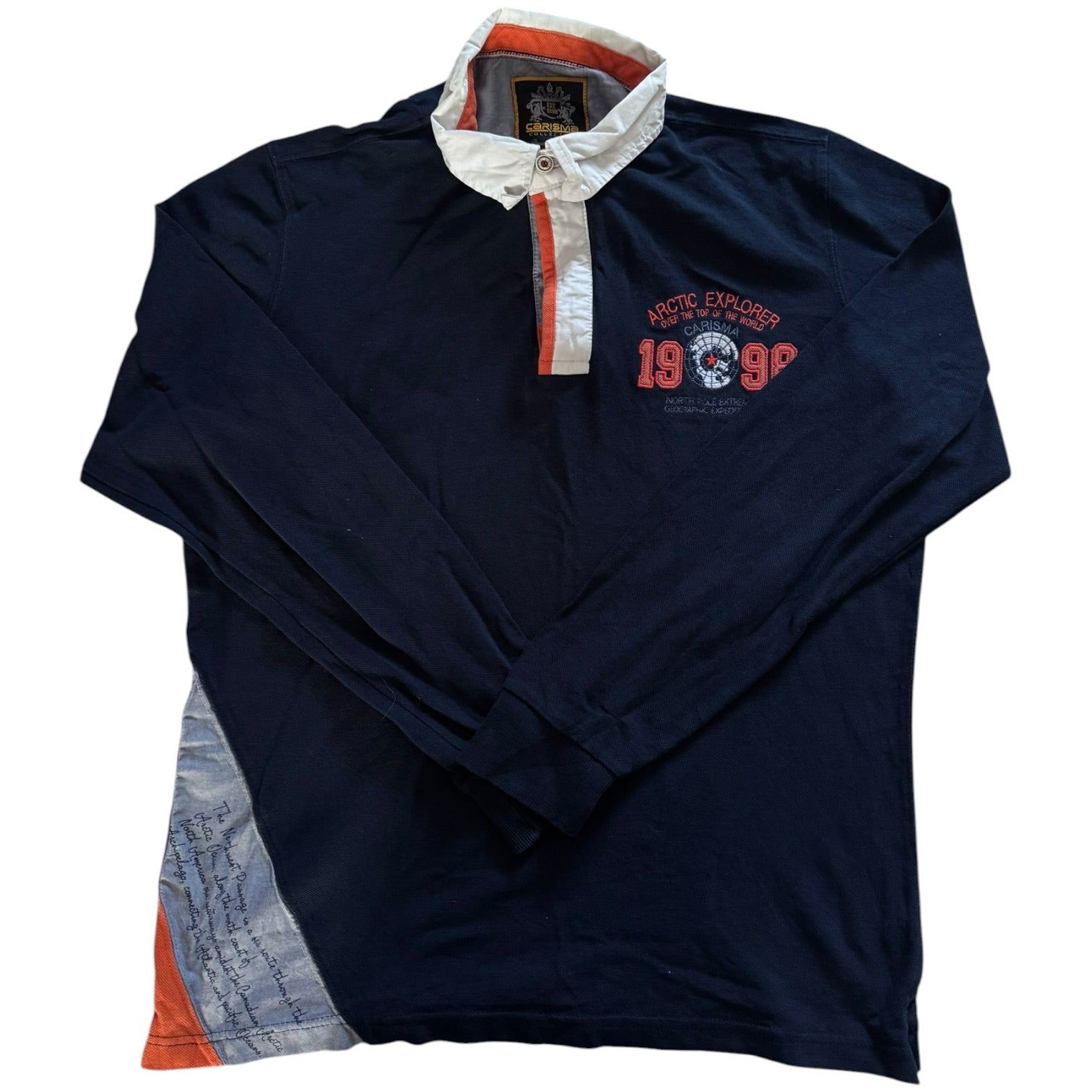 Large Carisma Navy Arctic Explorer Rugby Shirt