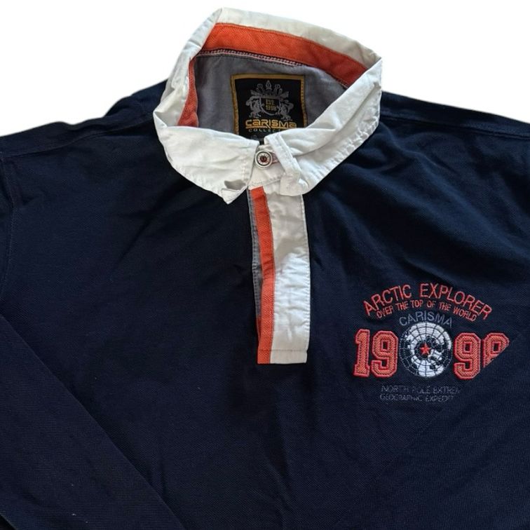 Large Carisma Navy Arctic Explorer Rugby Shirt